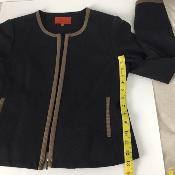 2/$25Neutral Collarless Business casual blazer overcoat suit jacket formal sz 8 - Picture 8 of 16